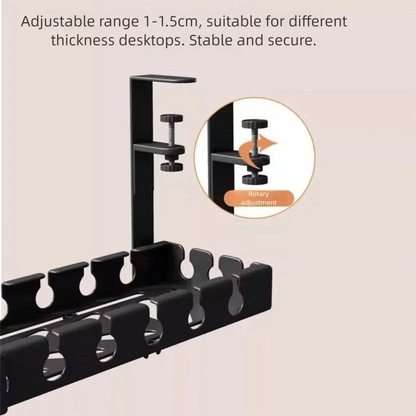 Extendable Under-Desk Cable Management Tray