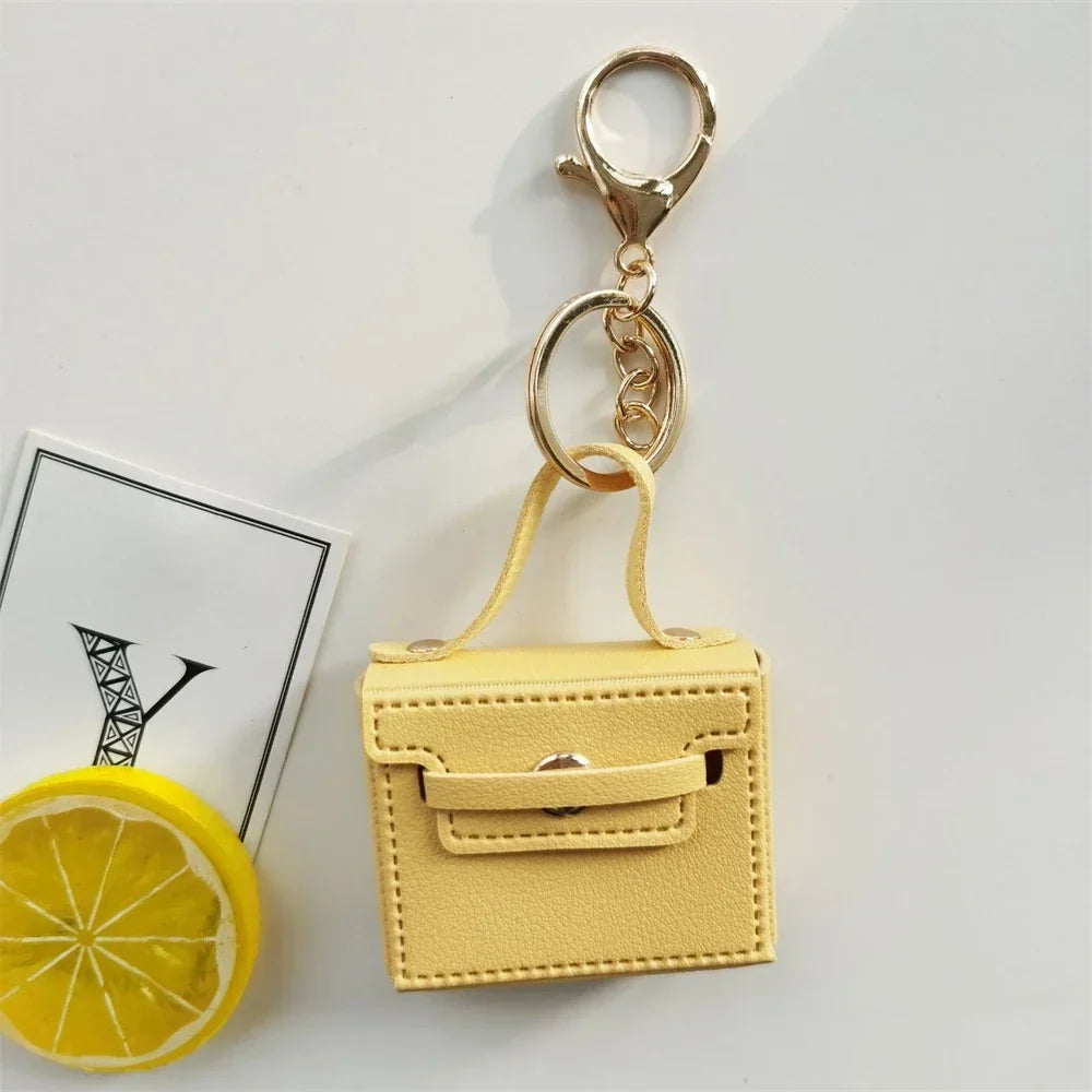 Mini PU Leather Coin Purse Keychain