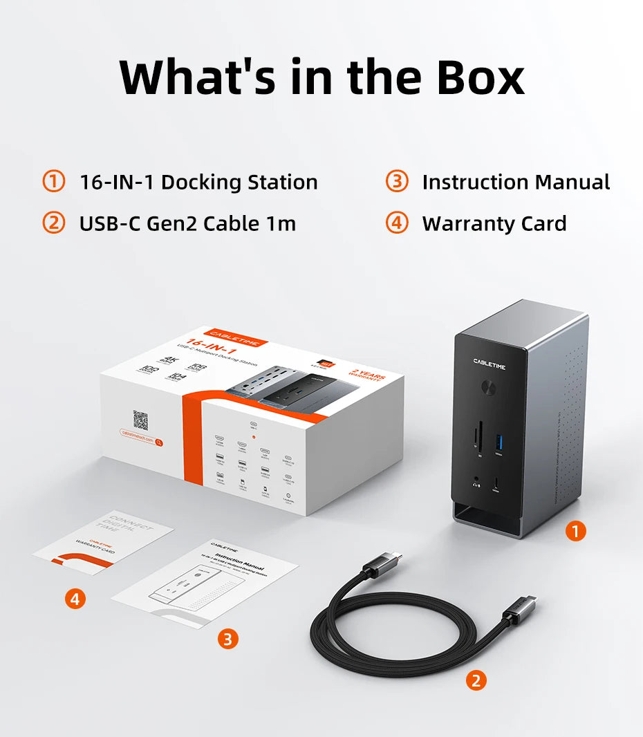 CABLETIME 16-in-1 Docking Station