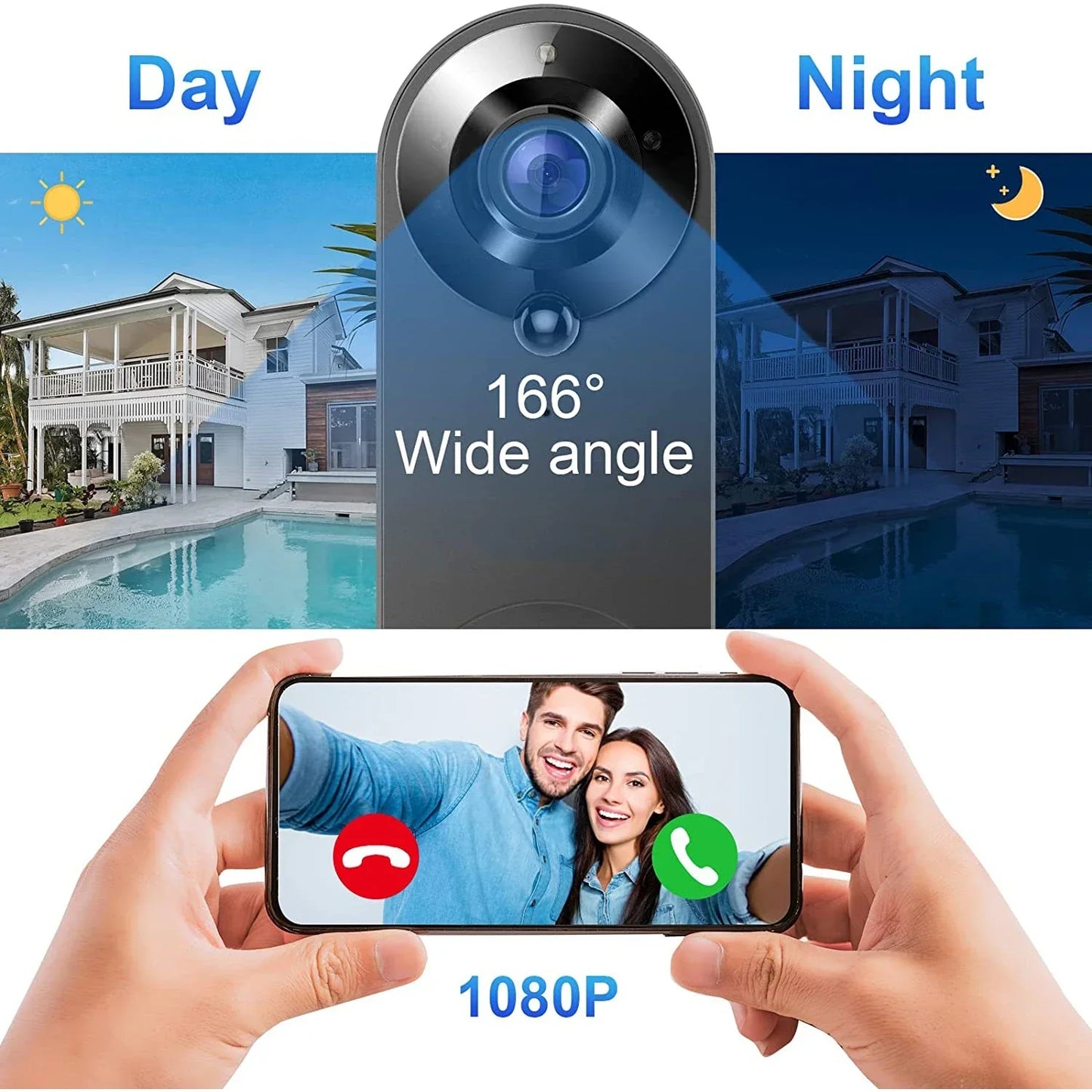 1080P Wireless Video Doorbell, Night Vision