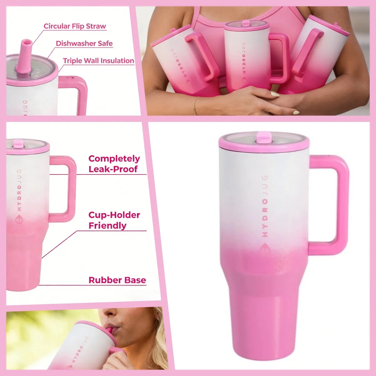 Insulated Tumbler with Flip Straw