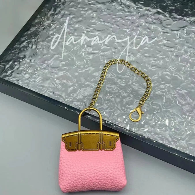 Mini Birkin-Style Bag Charm Keychain