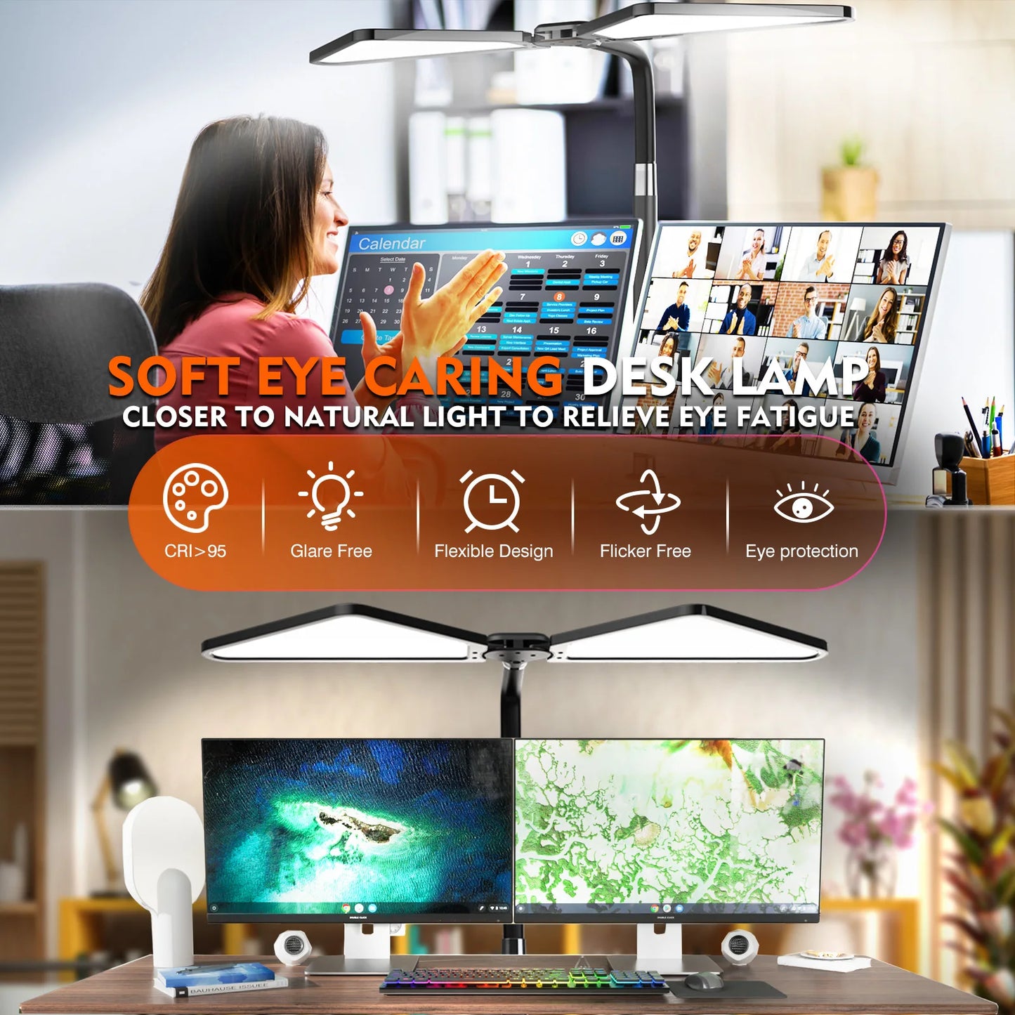 Gooseneck Dual-Arm Desk Lamp