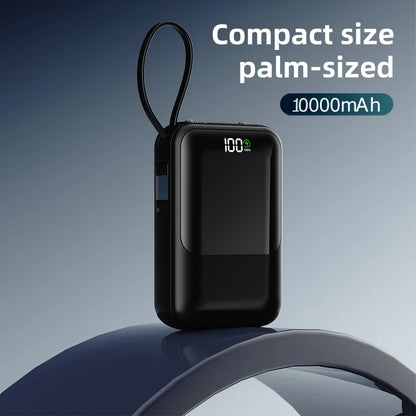 Large Capacity Power Bank with Built-In Cable