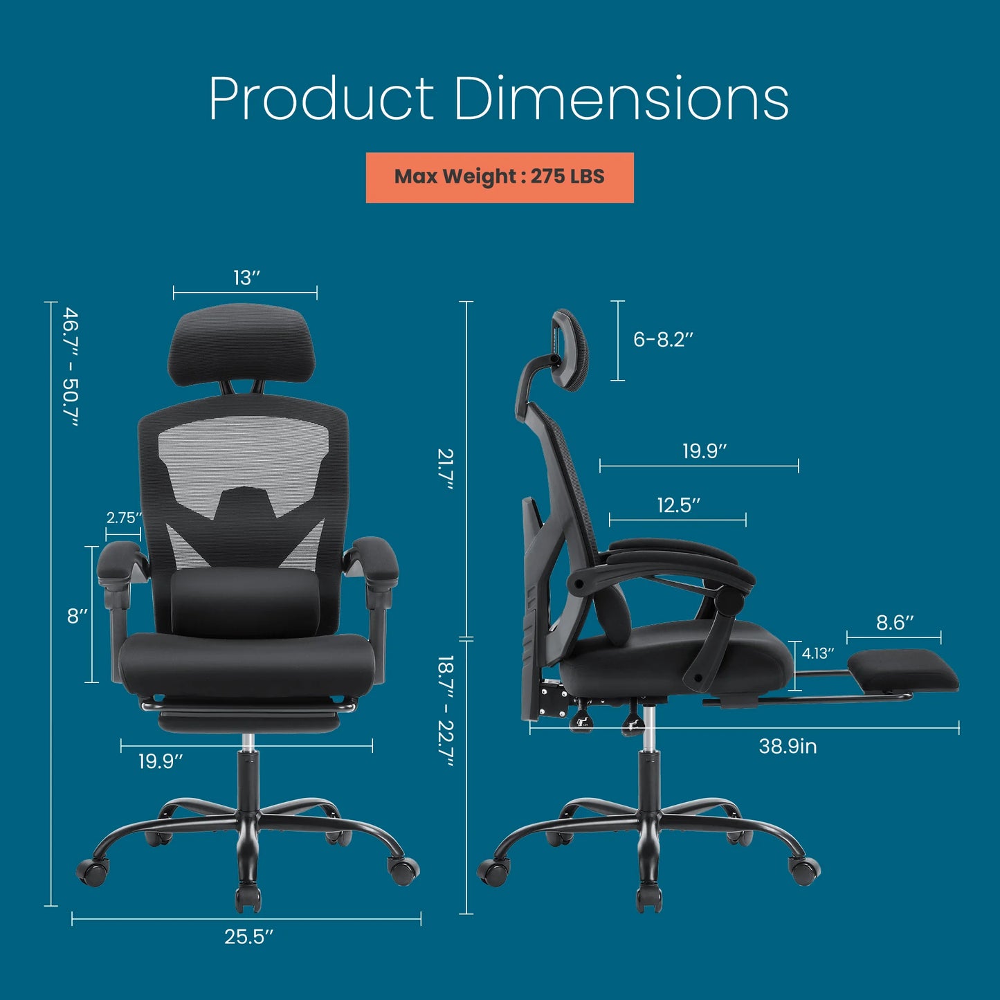 Tall Reclining Ergonomic Office Chair