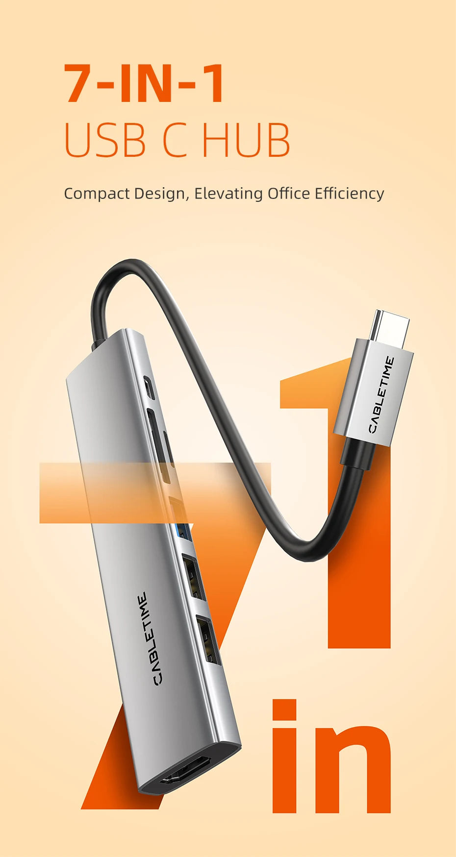 CABLETIME 7-in-1 USB-C Hub