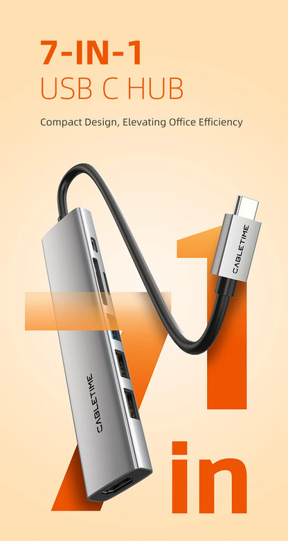 CABLETIME 7-in-1 USB-C Hub