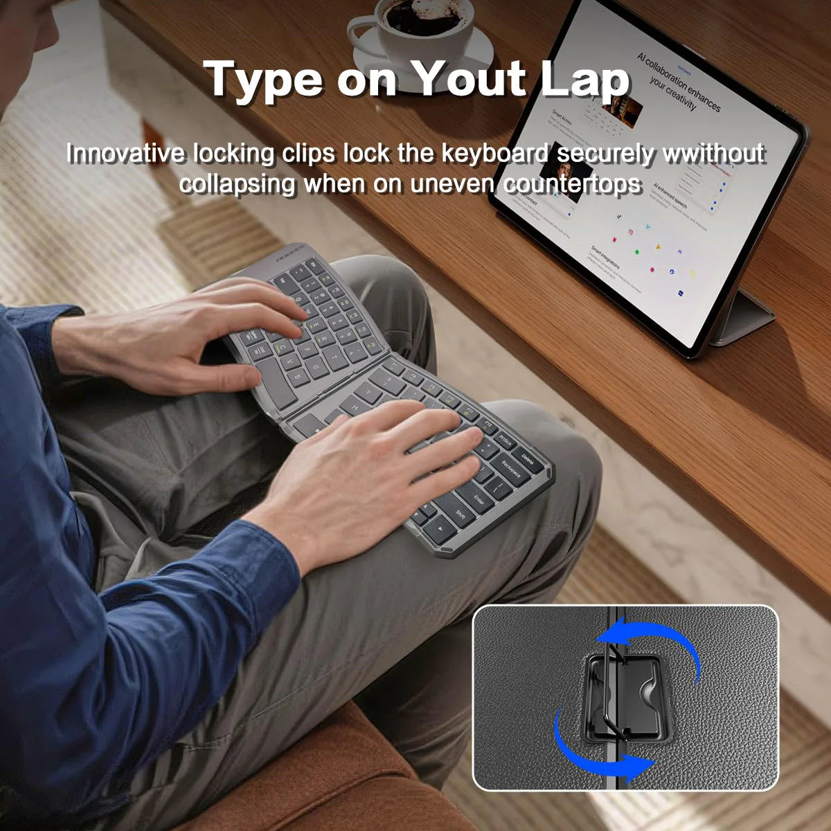 Ergonomic Foldable Bluetooth Keyboard
