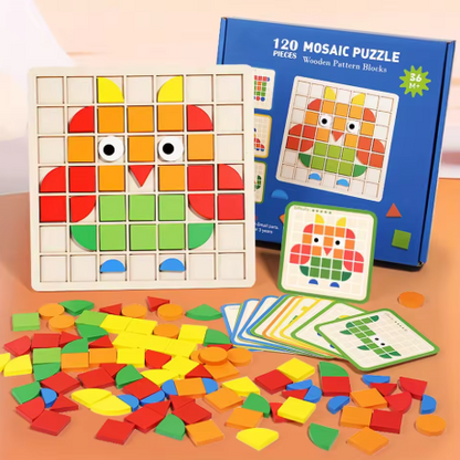 Montessori Wooden Mosaic Puzzle for Kids