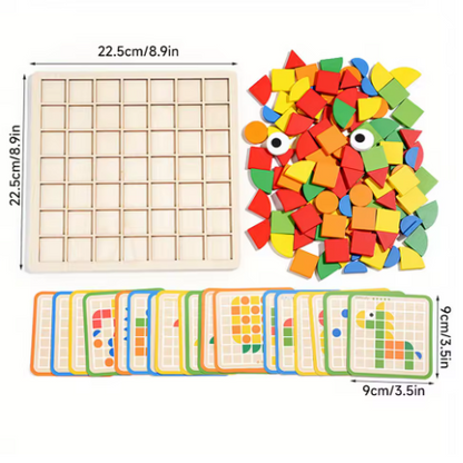 Montessori Wooden Mosaic Puzzle for Kids