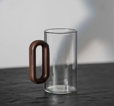 360ml Glass Tea Cup with Wood Handle