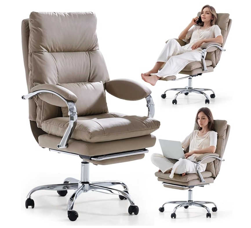Ergonomic Padded Executive Chair with Footrest