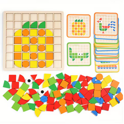 Montessori Wooden Mosaic Puzzle for Kids