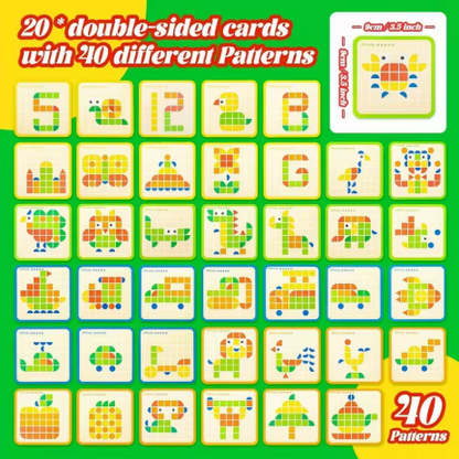 Montessori Wooden Mosaic Puzzle for Kids