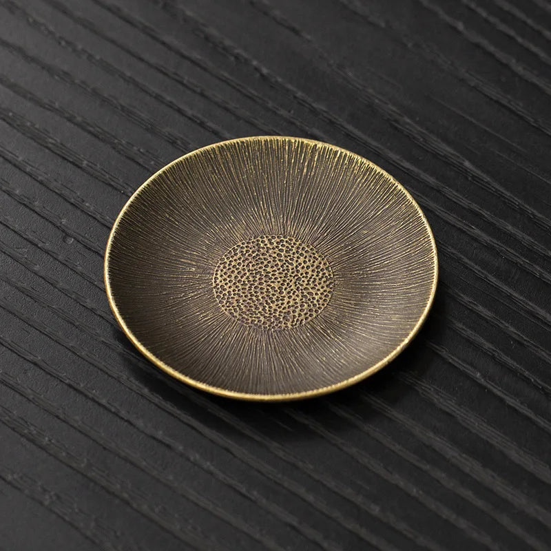 Antique Alloy Teacup Coaster Set