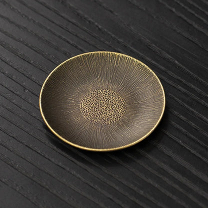 Antique Alloy Teacup Coaster Set