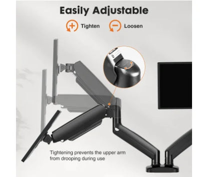 Gas Spring Dual Monitor Arm