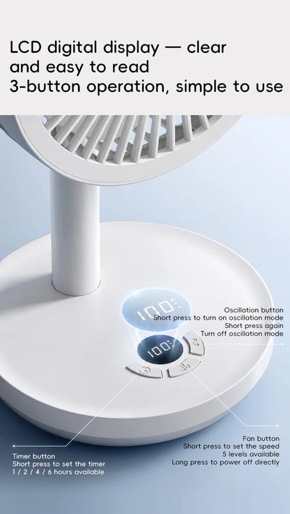 Smart Oscillating Desk Fan