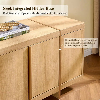 Handle-Free Oak TV Stand