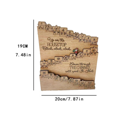 Wooden Fireplace Advent Calendar | Santa Tabletop Christmas Countdown