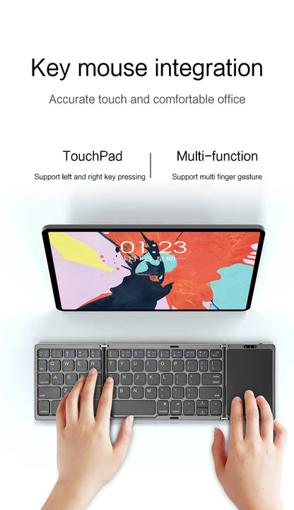 Mini Folding Bluetooth Keyboard + Touchpad
