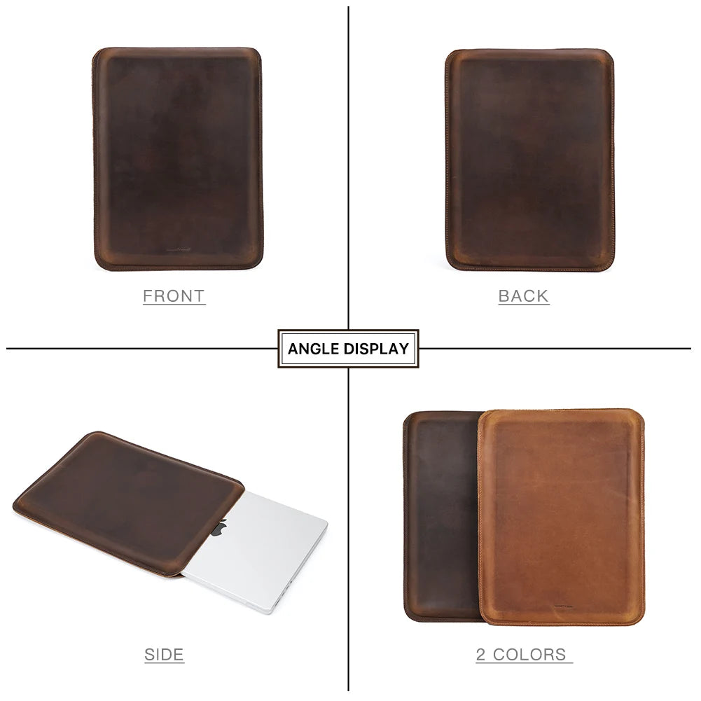 Luxury Genuine Leather Laptop Sleeve