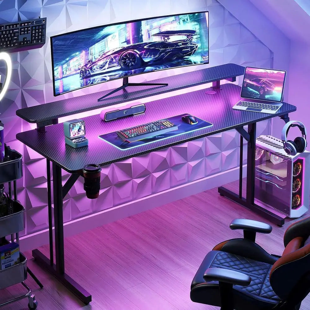 LED Carbon Fiber Gaming Desk