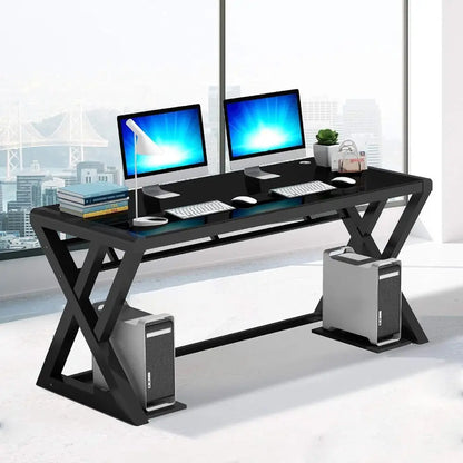 Glass X-Frame Desk