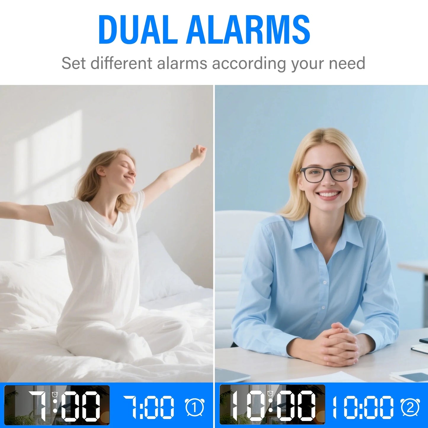LED Mirror Alarm Clock