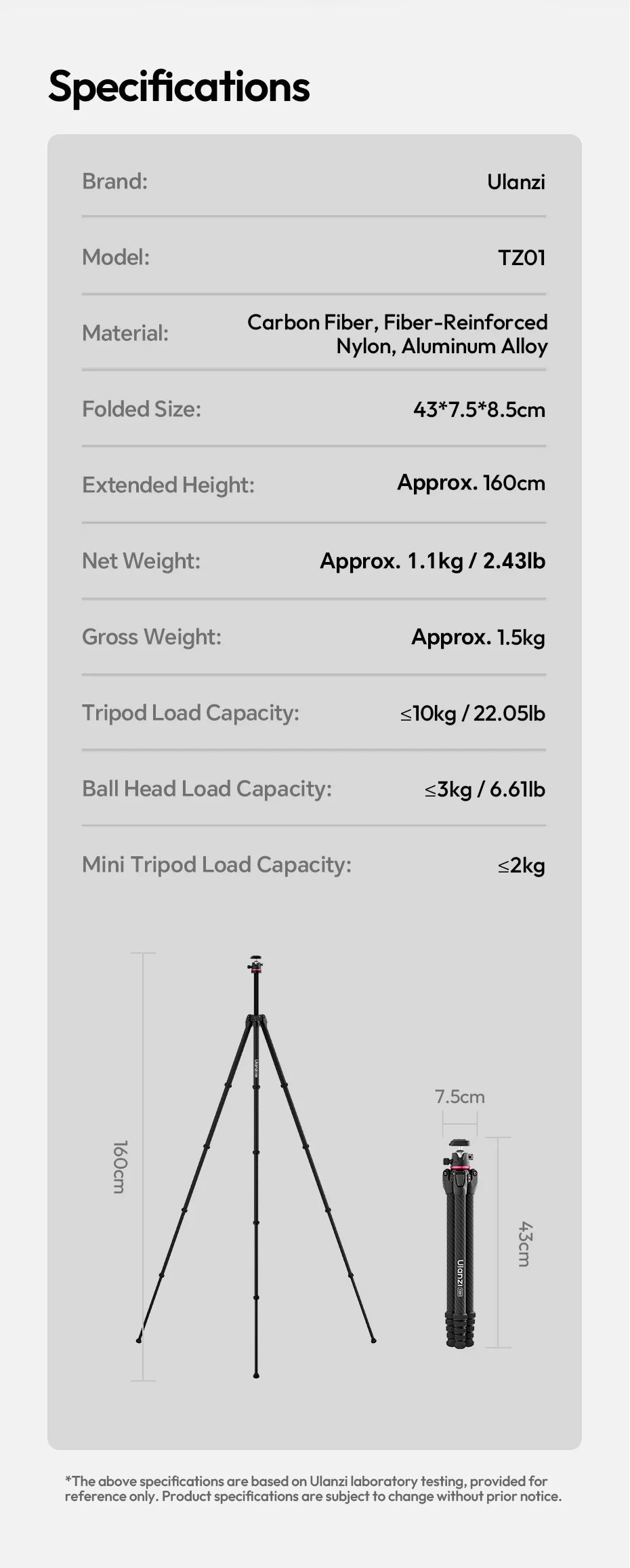 2-in-1 Carbon Fiber Tripod