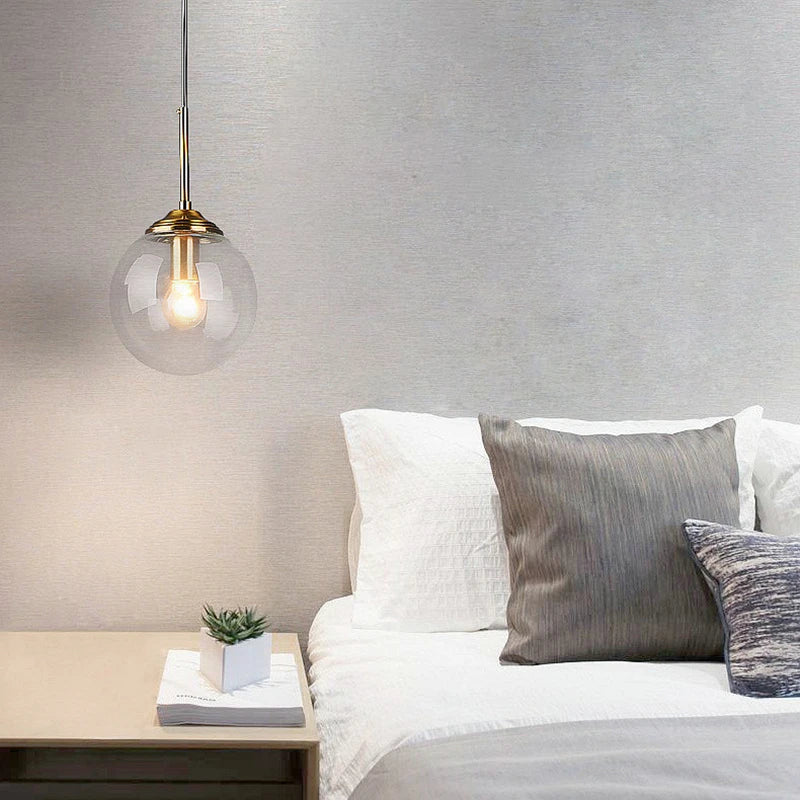 Amber, Clear & Smoke Grey Glass Pendant Light