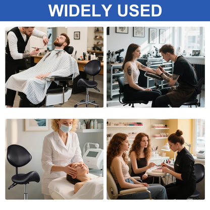 Rolling Saddle Chair with Backrest