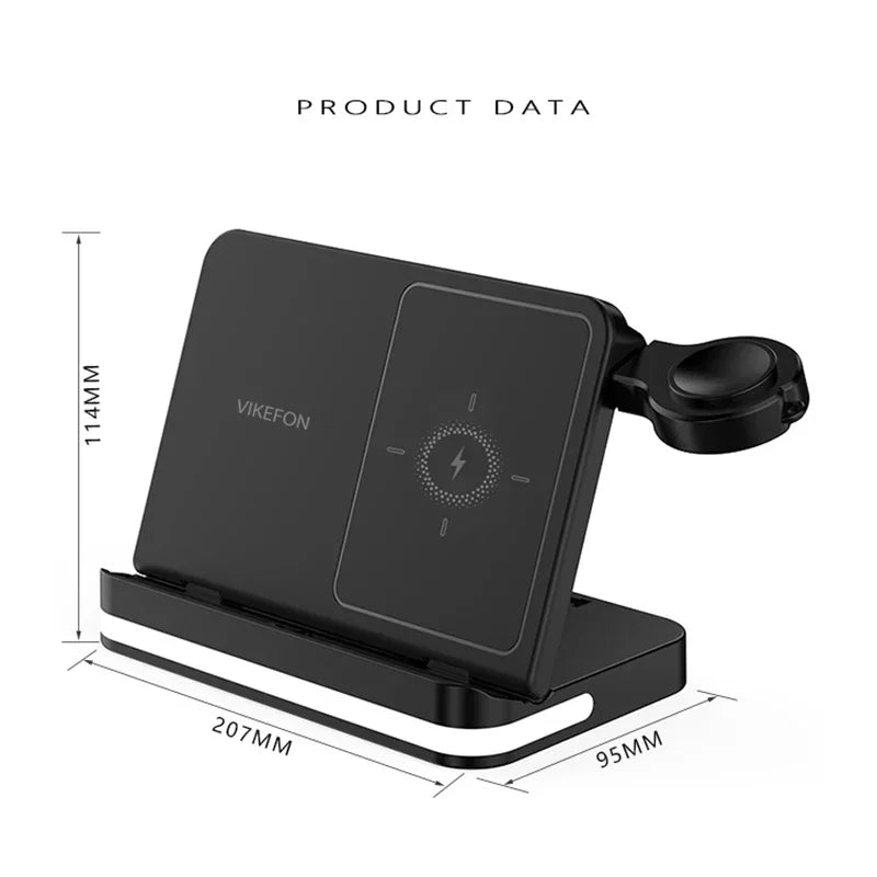 AuraCharge Pro 6-in-1 Wireless Charging Station with LED Clock