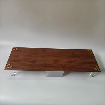 Modern Walnut Monitor Stand with Acrylic Legs