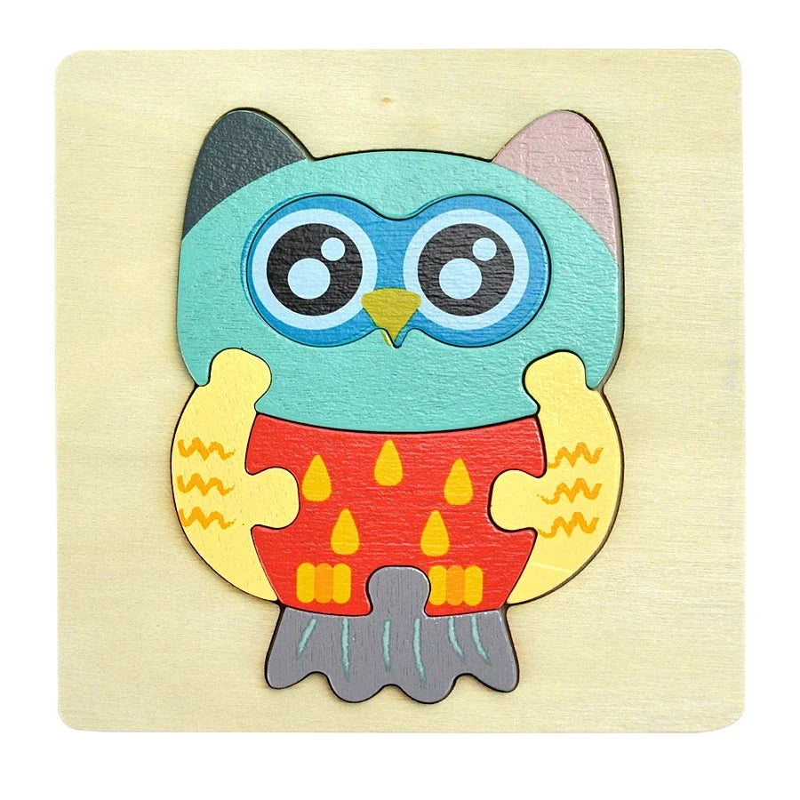3D Wooden Animal & Vehicle Puzzle Set