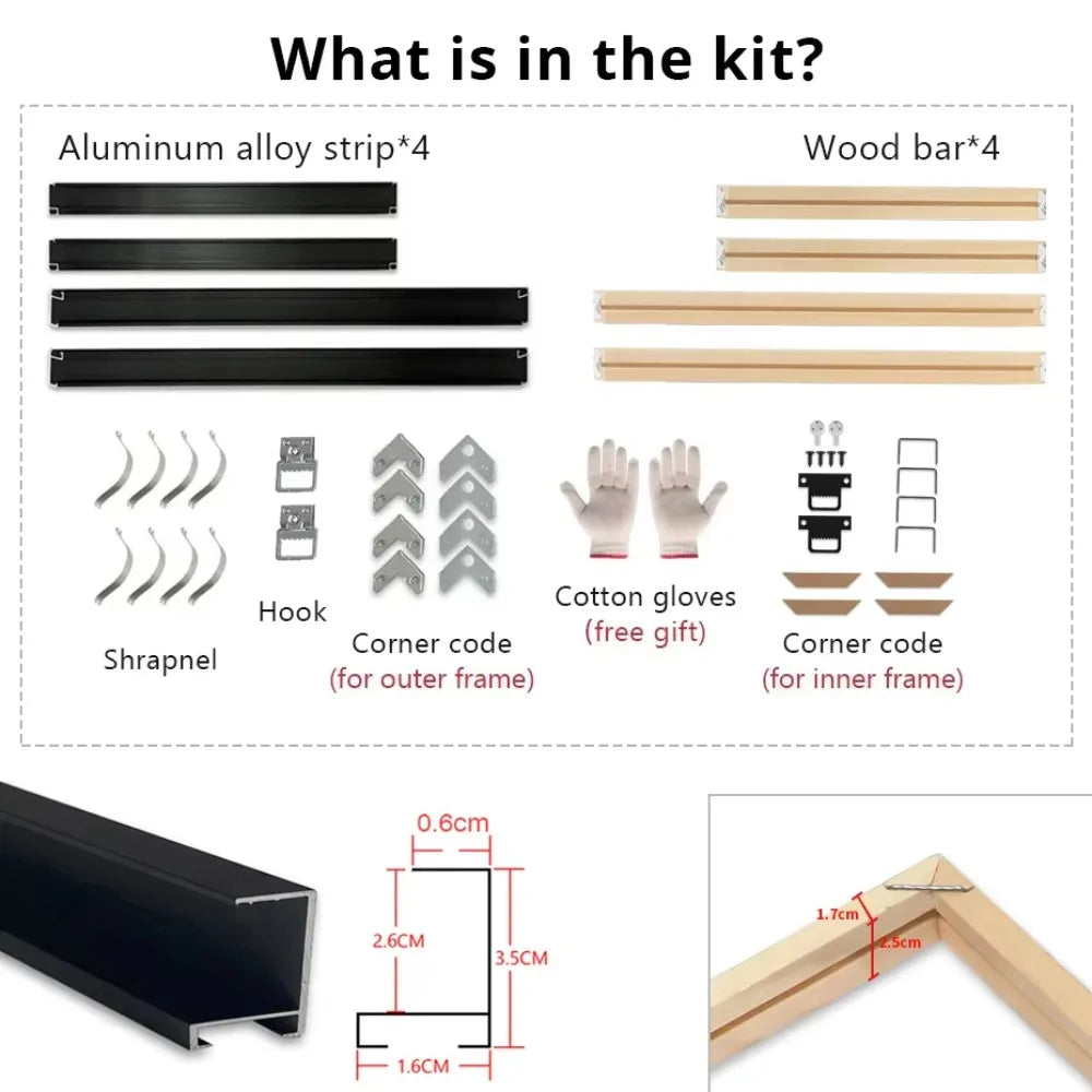 Metal and Wood Canvas Frame Kit