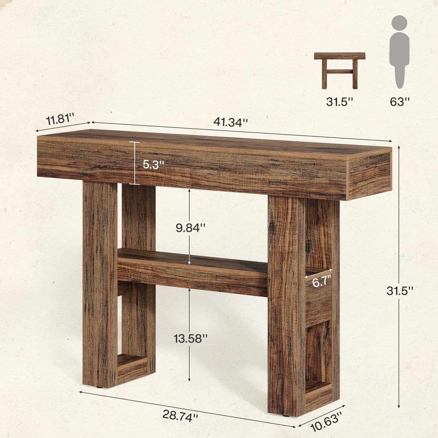 Colton Rustic Entryway Table