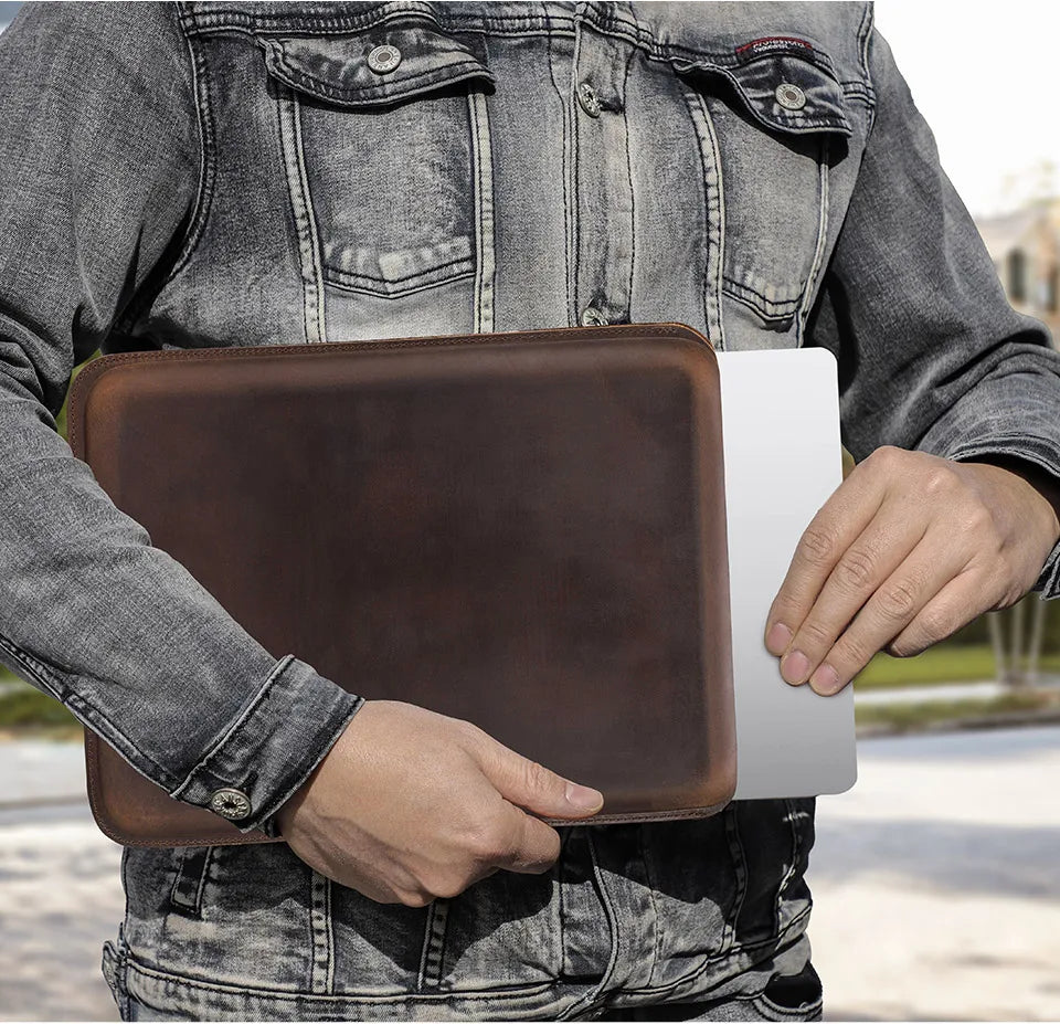 Luxury Genuine Leather Laptop Sleeve