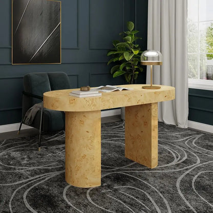 Burl Wood Oval Desk