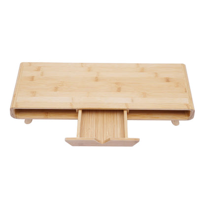 Bamboo Monitor Stand with Storage Drawer & Desk Organizer