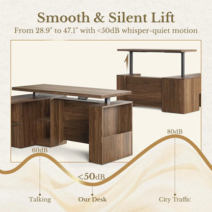 ErgoDesk L-Shape Standing Desk Set