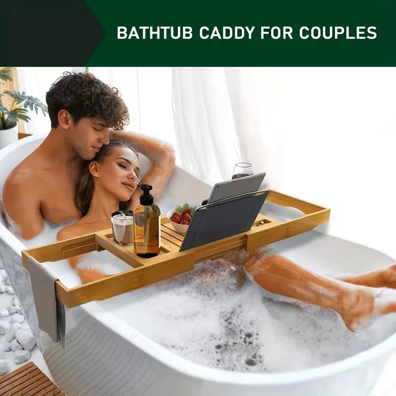 Expandable Bamboo Bathtub Tray
