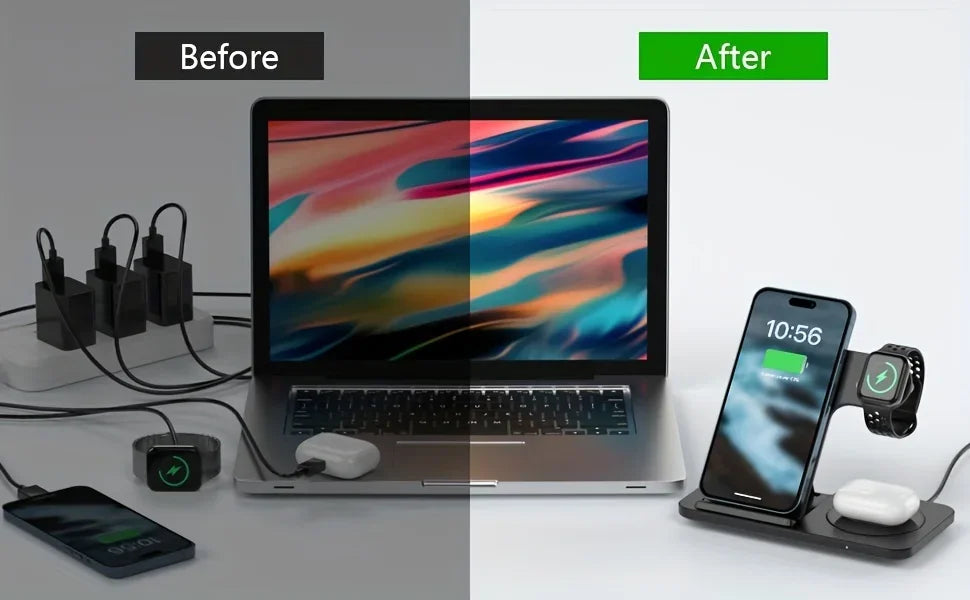 TriCharge Flex 3-in-1 Foldable Wireless Charging Station
