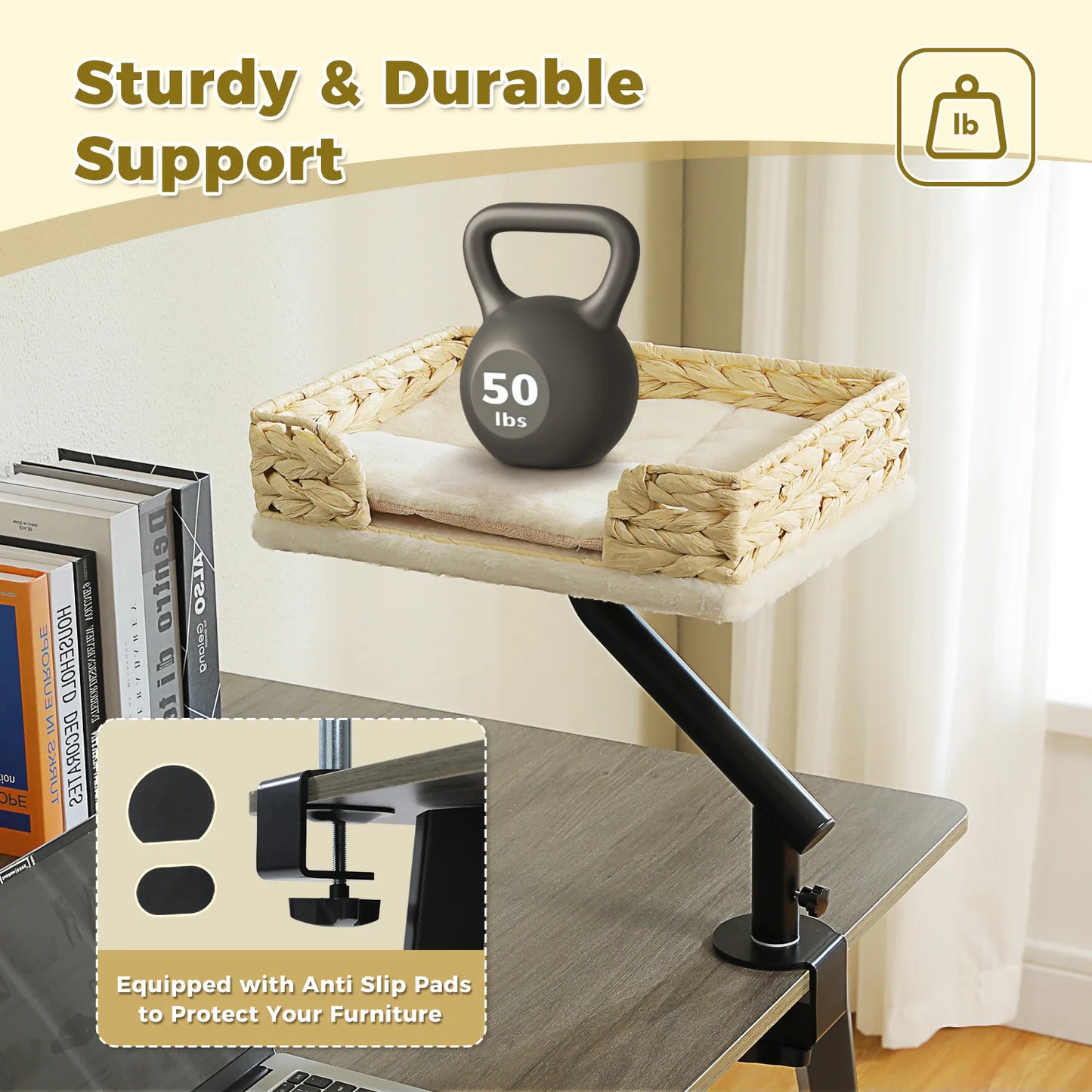 360° Rotatable Cat Desk Bed