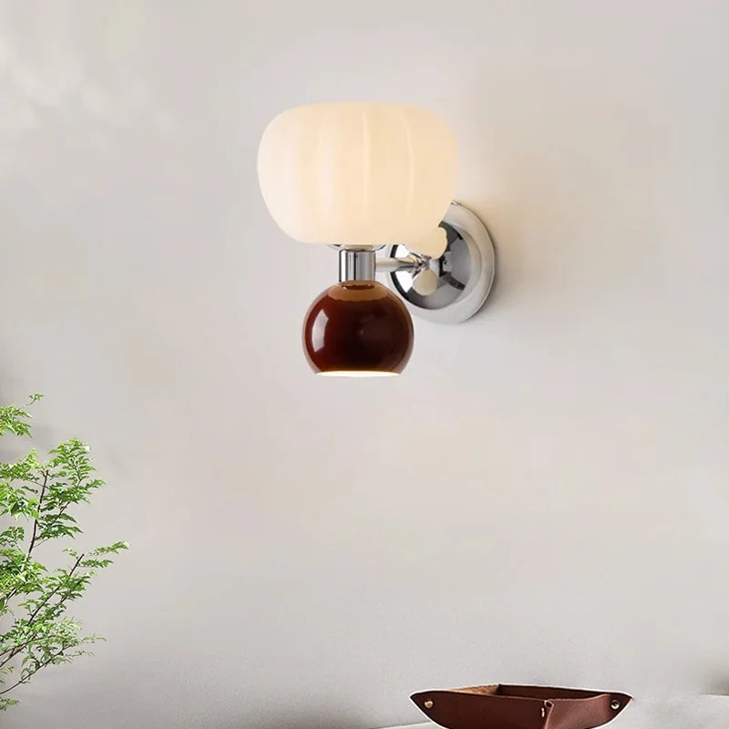 Colourful Pumpkin Glass Wall Sconce
