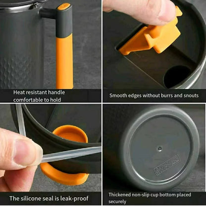 450ml Steel Travel Mug – Leak-Proof Handle