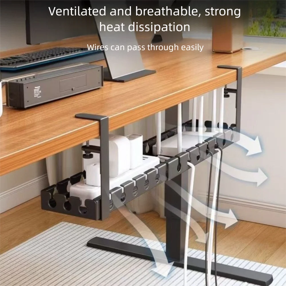 Extendable Under-Desk Cable Management Tray