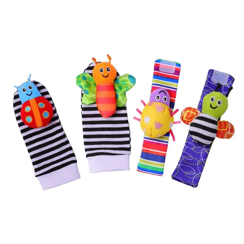 4-Pc Baby Rattle & Sensory Sock Set