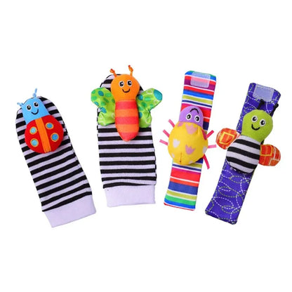 4-Pc Baby Rattle & Sensory Sock Set