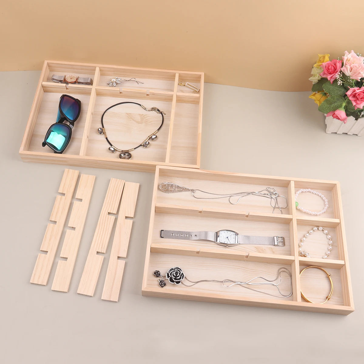 Stackable Wooden Jewelry Display